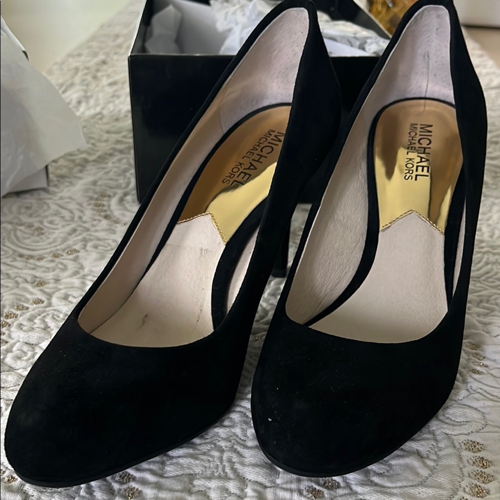 Michael Kors Black Heels Classic Suede Pumps